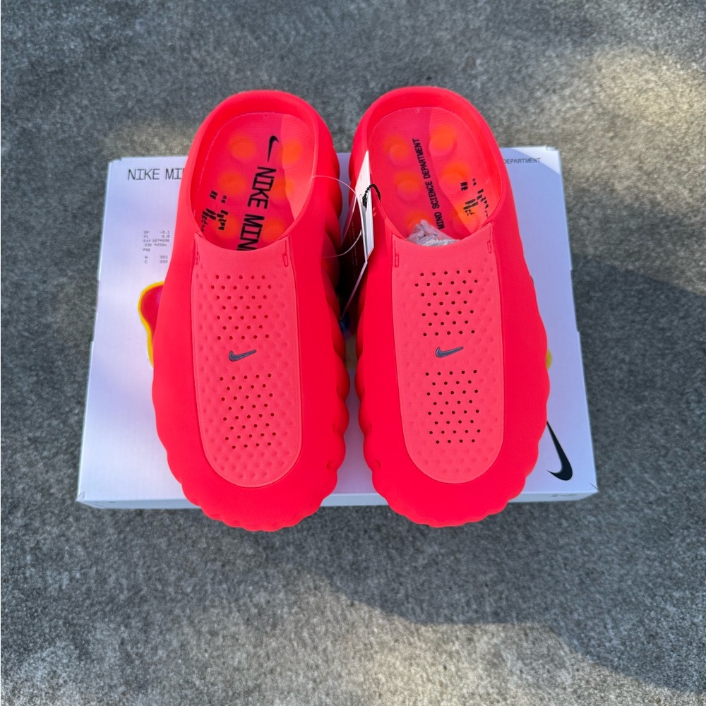 Women’s Nike Mind 001 Solar Red slides. 9 Women’s/ 7.5 Men